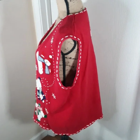 Bobbie Brooks Sweater Vest Holiday Size XL - Picture 4 of 8